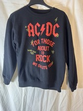 AC DC Sweatshirt Repro 1982 Tour For Those About To Rock Black Large