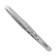 Rubis Hole Pattern Classic Stainless Steel Slanted Tweezers For Precise Eyebr...