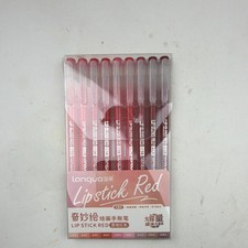 Lot de 9 stylos d'artiste gel Languo LG-D0566 rouge rose finition unie 0,6 mm modèle LG-D0566
