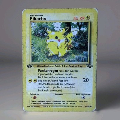 Pikachu 1. Edition Pokemon Karte Deutsch 60/64 Dschungel