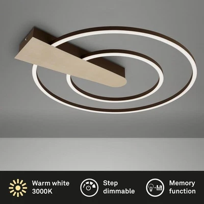 Deckenleuchte Briloner Nico Duo LED 25W 55CM Deckenlampe Dimmbar Rund 3000K Gold - Bild 1 von 4