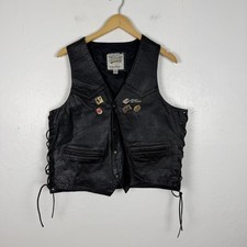 Wilsons Leather Openroad Vest Bald Eagle size large Vintage pins