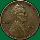 1911-S Lincoln Wheat Cent Extremely Fine XF Coin #38706