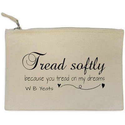 'Tread Softly Because You Tread On My Dreams' Canvas Clutch Bag (CL00053042)