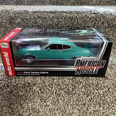 1:18 Auto World 1970 Ford Torino Cobra Grabber Green Diecast NEW
