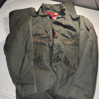 Big Smith Coveralls Mens 46 Med Green Insulated Quilted Lining Made USA Workwear