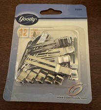 Goody 12 Metal Snap Hair Clips Silver Torsion Spring Nickel Plated NIP 03395