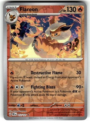 Flareon Reverse Holo Rare SV: Prismatic Evolutions 013/131 NM
