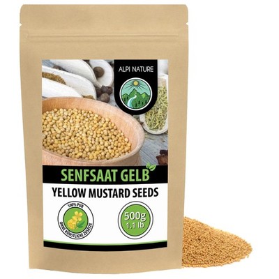 Senfkörner gelb weiß 500g, Senfsaat gelb, gelbe Senfsamen, Senf zum Würzen un...