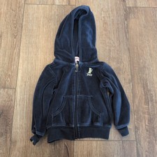 Y2K Juicy Couture Kids Girls 6/12 Months Suede Zip Up Hoodie Jacket VTG Pink