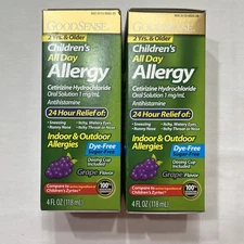 2 PK GoodSense All Day Allergy for Children Cetirizine Hydrochloride Syrup 10/25