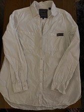 SUPERDRY Hemdbluse Military Style Cremeweiß Top Zustand