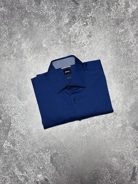 Men Boss Shirt Navy  S