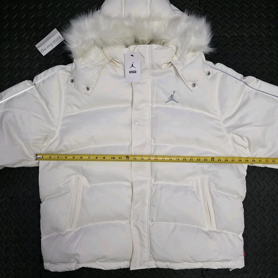Supreme x Nike Jordan Puffer Jacket Sail White FW24 HF0828-133 Men’s Sz 3XL - Image 2 of 4