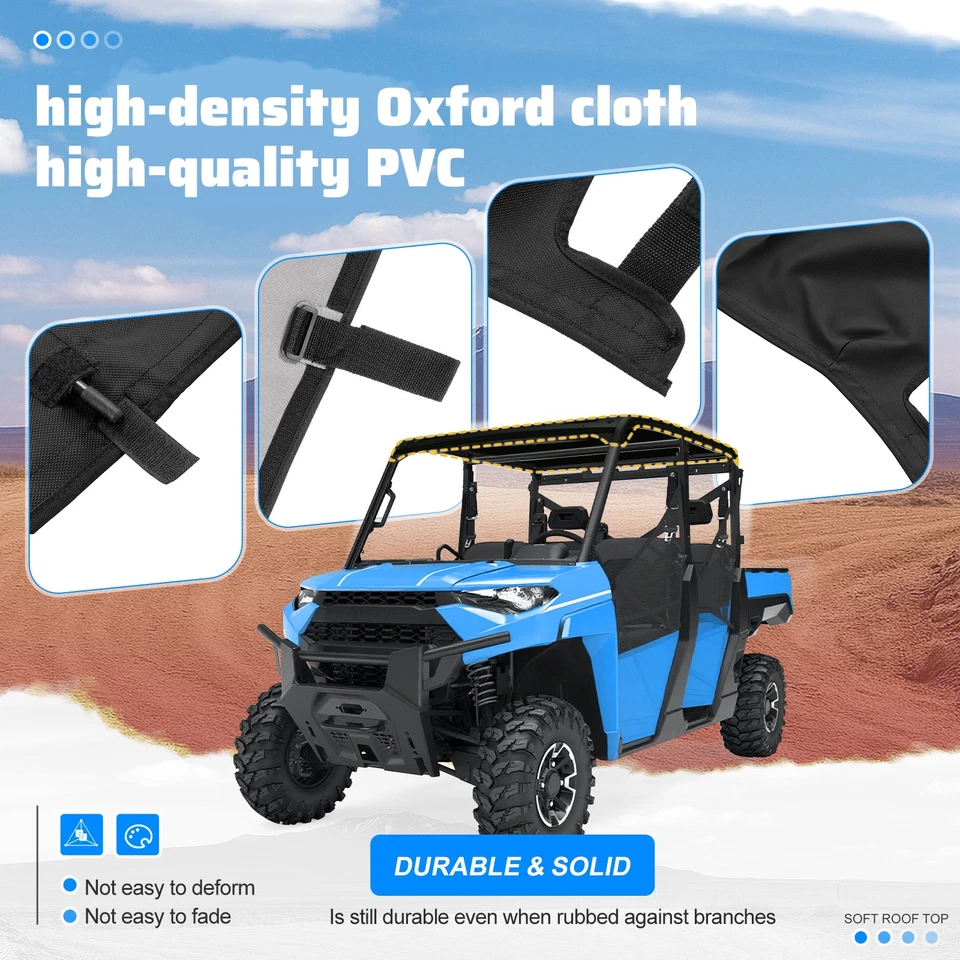 Soft Roof Top For Polaris Ranger Crew 1000/900/570/Crew XP/PRO XD 4000 15-25 UTV - Image 4 of 4