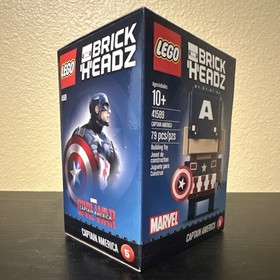 LEGO BRICKHEADZ Marvel Captain America (41589) 79 pcs Ages 10+ Box