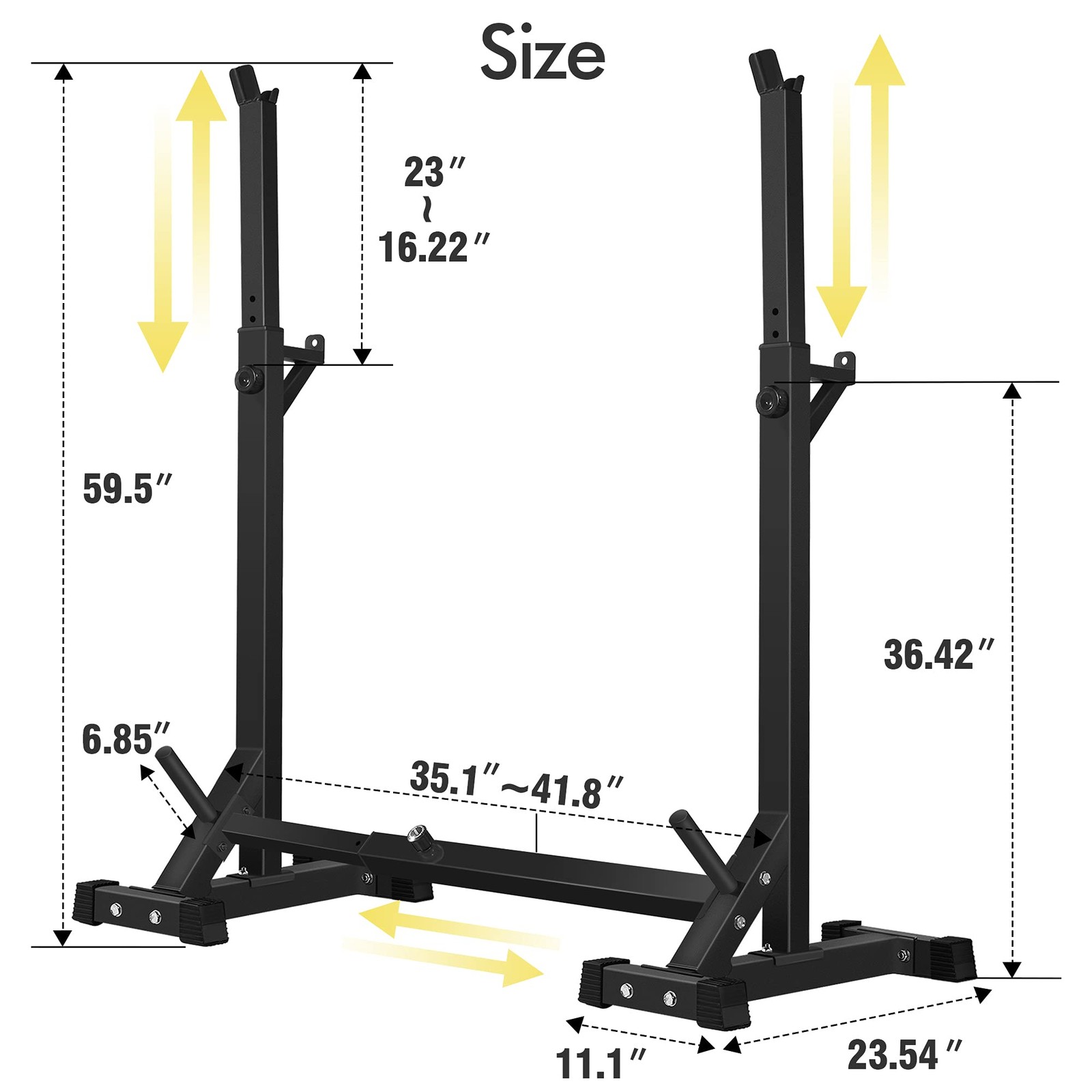 Adjustable Squat Rack Stand Multi-Function Barbell Rack Weight Lifting Gym Du...