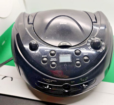Portable CD Player AM/FM Radio Boombox AUX Black Tested Working