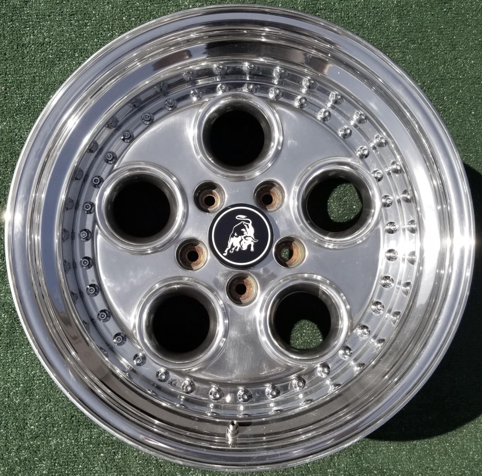 4 Polished Factory Lamborghini Diablo Wheels OEM 17 inch Two Piece Modular Set