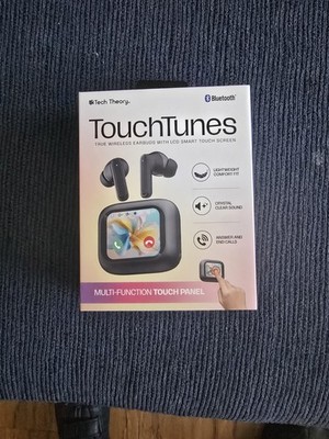 Tech Theory TouchTunes True Wireless Bluetooth Earbuds LCD Smart Touch Screen.