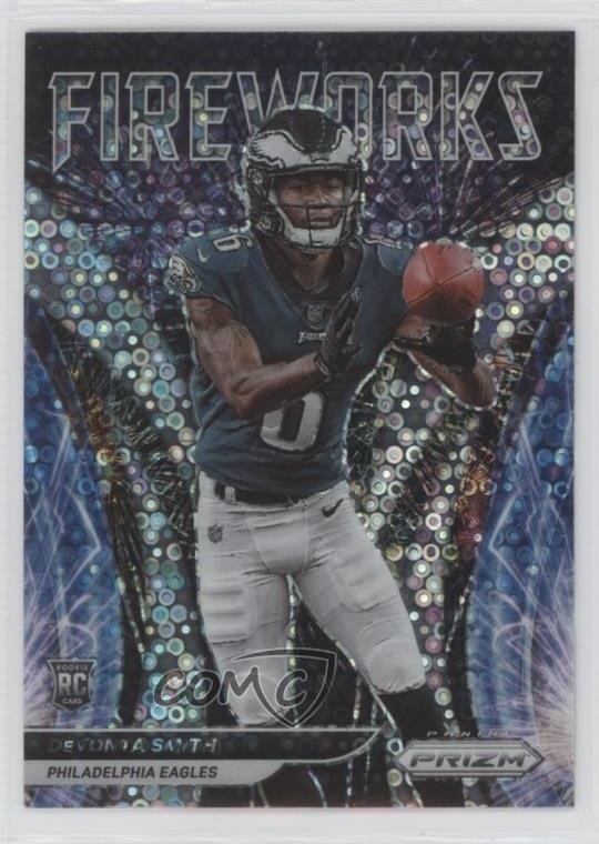 2021 Panini Prizm Fireworks No Huddle Prizm DeVonta Smith #F-12 0u7t