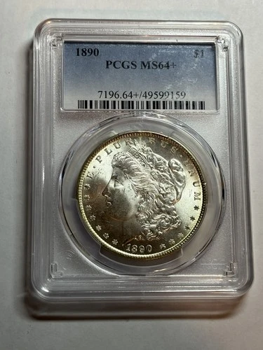 1890 P Morgan Silver Dollar PCGS MS64+ Nice Grade Blast White