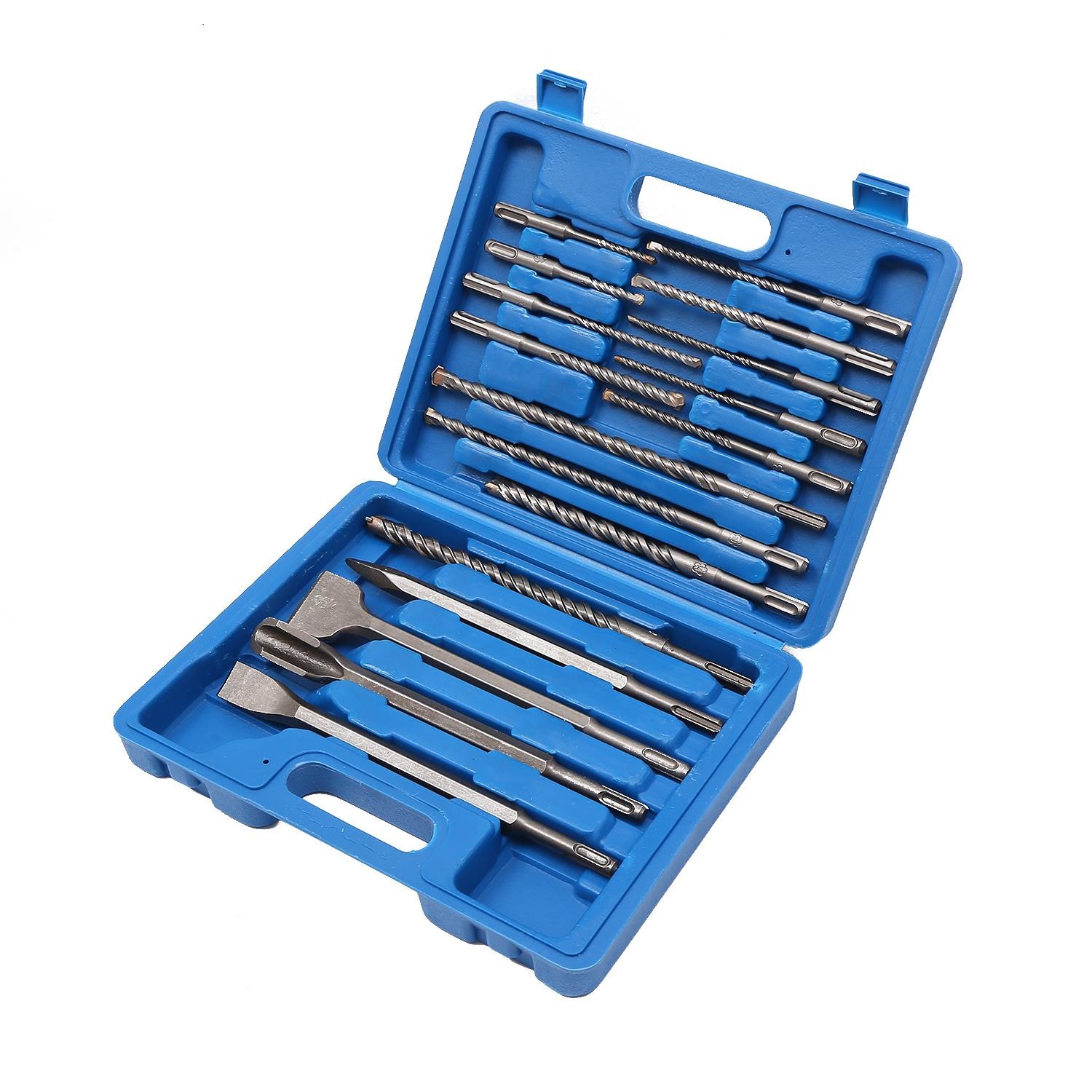 17PCs SDS Plus Masonry Drill Bits with Chisels