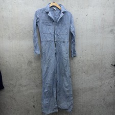 Vintage Robett MFG Herringbone Stripe Cotton Denim Coveralls 34M