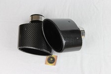 AUDI RS3 EXHAUST TIPS 6" X 4" OVAL DUAL ARMY BLACK CARBON FIBER EXHAUST TIPS