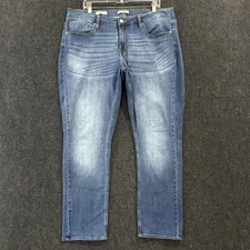 Vigoss Jeans Women's 18 Medium Wash Ace Straight Stretch Denim 5-Pocket Zip Fly