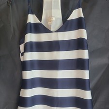 J.CREW Navy White Striped Tank Dress V-Neck Sleeveless Size 00