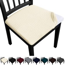Dining Chair Seat Covers, Washable Dining Room Chair Seat Covers Set of 6 Beige