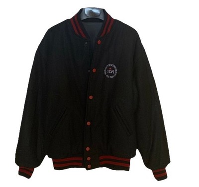 University of Detroit Mercy UDM Varsity Jacket Black Red Snap Button