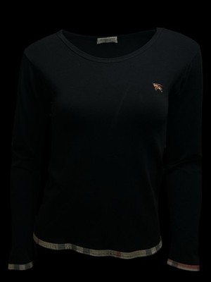 BURBERRY LONDON ladies designer long shirt jumper navy blue size S