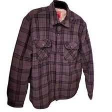 Big Mac Vintage JCPenny Plaid Sherpa Lined Flannel Jacket Workwear Mens Size LRG