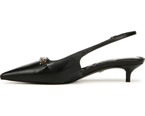 Zapatos de salón Sam Edelman para mujer de cuero negro Farrah con tacón de gatito punta puntiaguda - Imagen 3 de 5