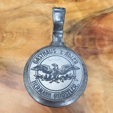 Gasthaus zum Adler -Hermann Pröstler- Franz Rücker Würzburg -0,45l- Zinn Deckel 