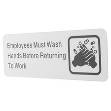 Informative Sign Restaurant Wash Hands Employees Aluminum Washing