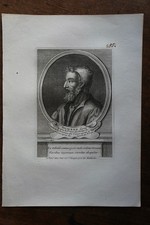PORTRAIT HOMER GREEK ORIGINAL ENGRAVING 18 EME