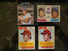 4 Card Lot  Ron Santo, Brooks Robinson Cubs, White Sox, Orioles