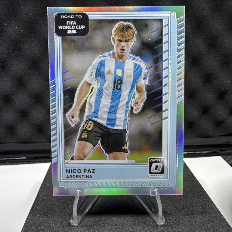Nico Paz Silver Donruss Road to FIFA World Cup Optic Soccer Card #18 Argentina