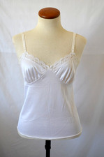 Vintage Deena Nylon Lace Camisole Lingerie Cami Size 32 Made USA