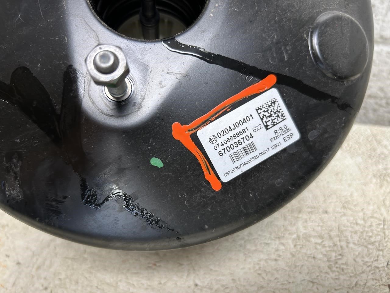 2022 MASERATI LEVANTE Power Brake Booster Vacuum-boost OEM ID 670036704