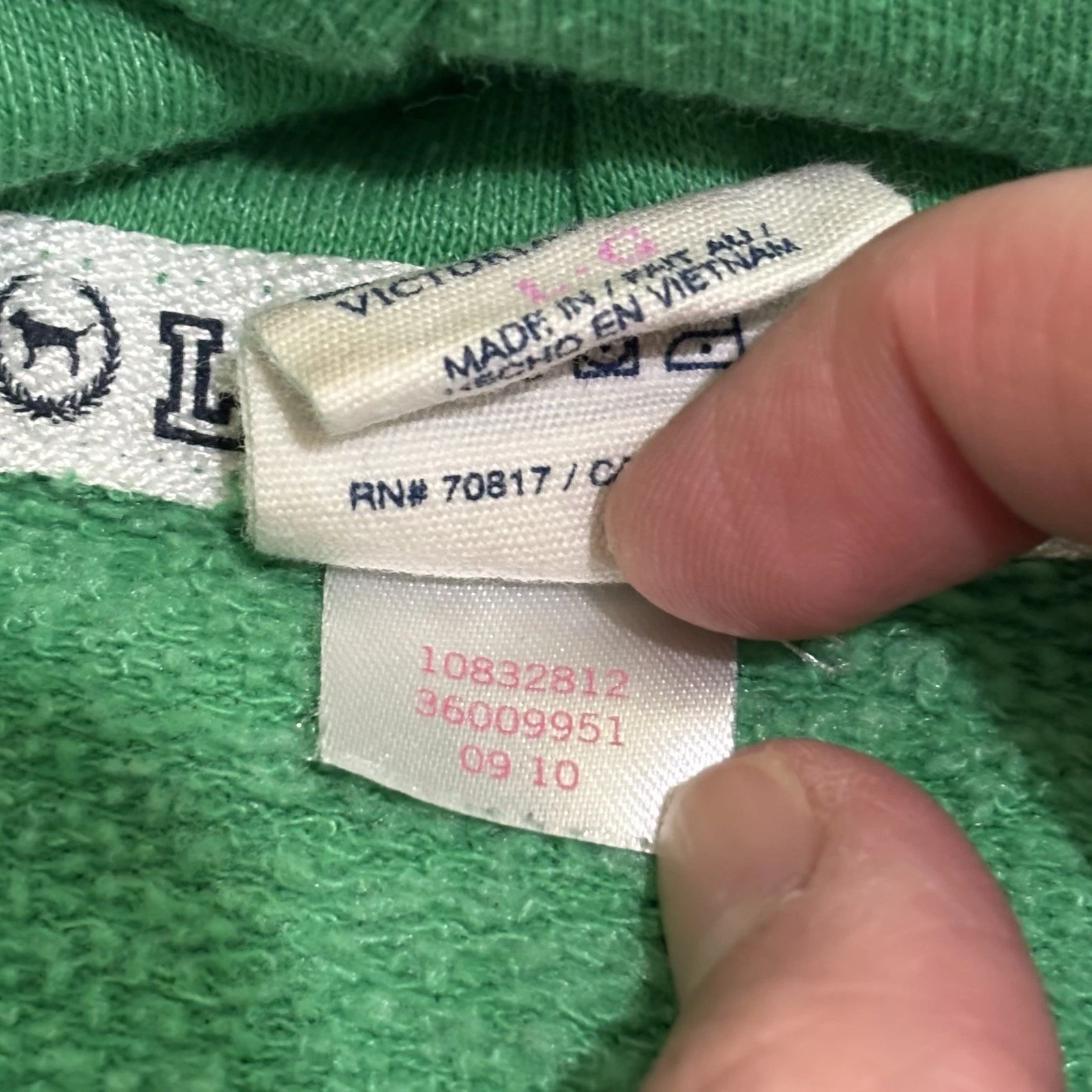 UNDERCOVER Felpa con cappuccio vintage ROSA Victoria’s Secret 2010 logo boxy crop taglia Large