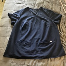 FIGS Technical Collection Casma Scrub Top 3XL Navy Blue V-Neck 2-Pocket Stretch