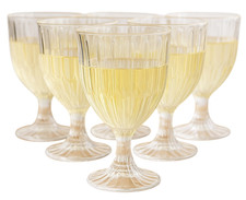 Water Goblets Soft Drinks Clear Glasses Embossed Cocktail Wine Glass 180ml