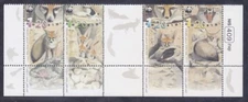 Israel 1404a (1401-04) MNH 2000 WWF Various Fox Wildlife Fund Strip of 4 w/Tabs