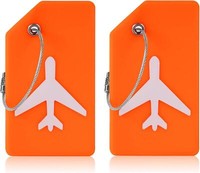 2X KofferanhäNger GepäCkanhäNger Namensschild Adressschild Orange