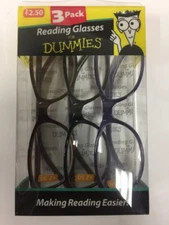 3 Pack Reading Glasses for Dummies +2.50 Brown Black Purple Readers NEW