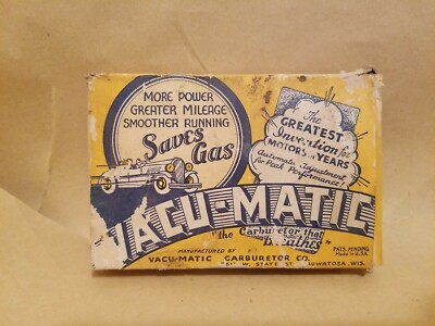 #ad #ad VINTAGE VACU MATIC Carburetor company made in USA Gas And Air Mixture Model C $13.97